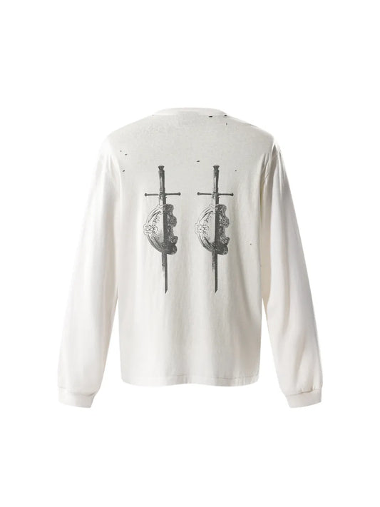 LUMINOUS DAWN SWORD & SHIELD TEE - WHITE