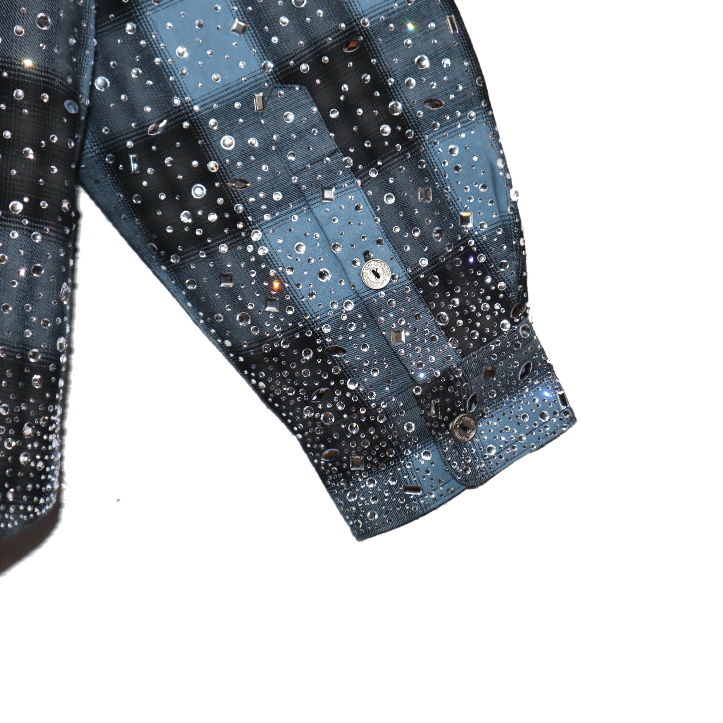 Saint Irregular Hot Diamond Plaid Shirt - BLACK