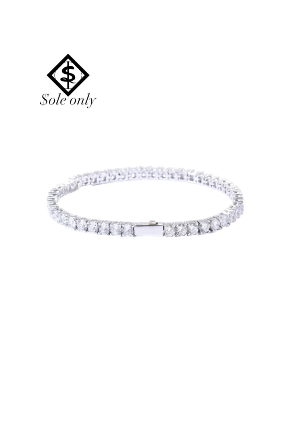 CZ Diamond 4mm Tennis Chain Bracelet | $ole Only -HIGHTEN