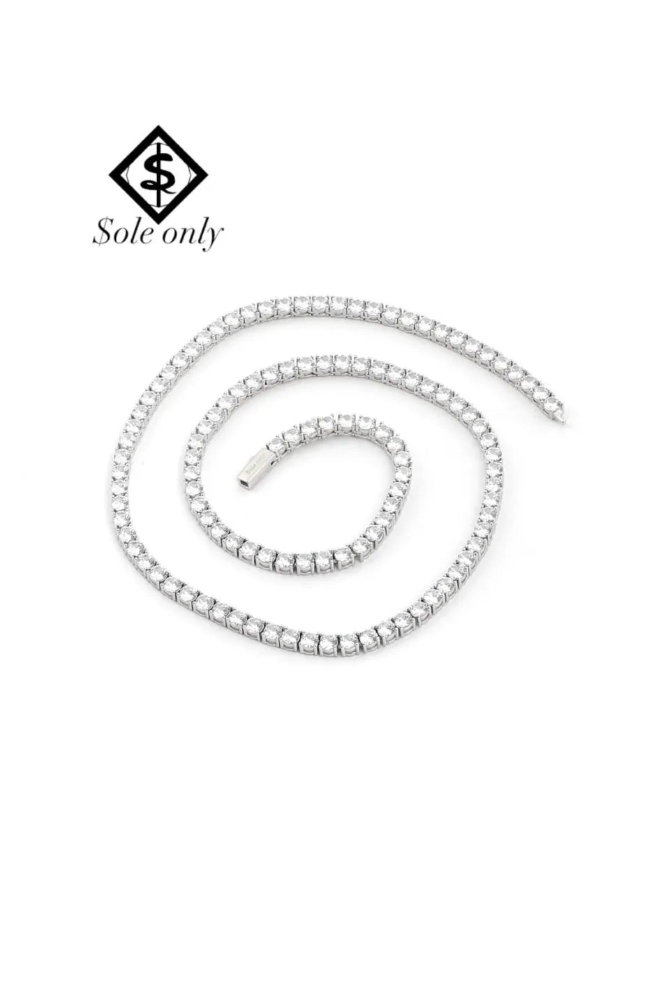 ole only CZ Diamond 4mm Tennis Chain Necklace – HIGHTEN