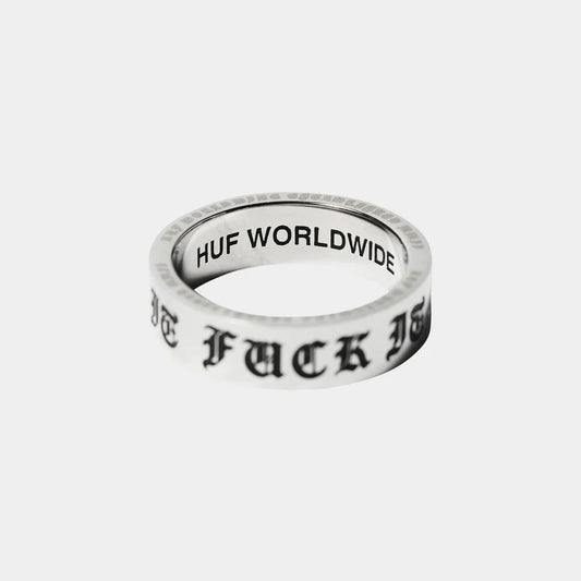 【HUF】 OLD RING (SILVER) 内側HUF WORLDWIDE刻印画像