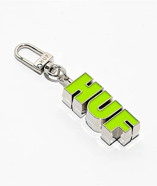 【HUF】 SWIVEL KEY CHAIN (LIME) クリップ刻印・回転パーツディテール画像