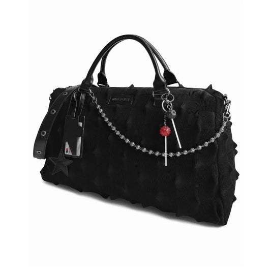代替テキスト: 【MADFRENZY】 SPIKED BAG (ブラック) 斜め全体画像