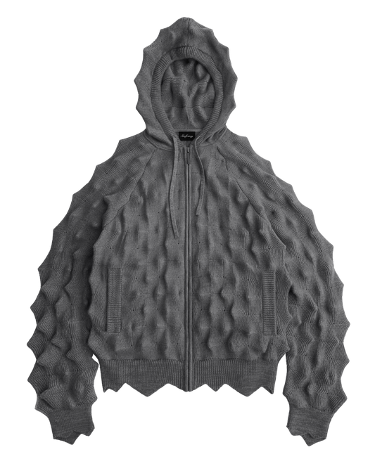 MADFRENZY SPIKED ZIP-UP HOODIE
