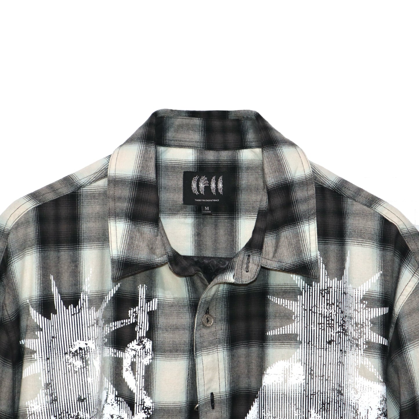 Saint Irregular Hot Diamond Plaid Shirt - BLACK