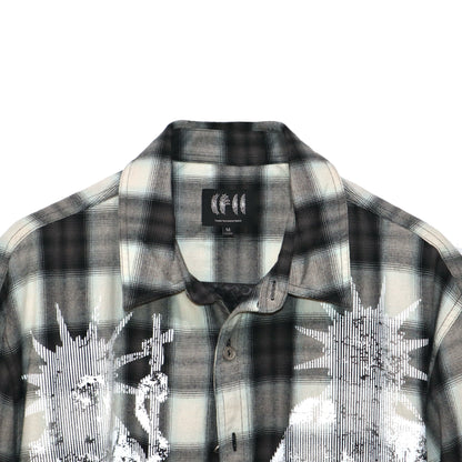 Saint Irregular Hot Diamond Plaid Shirt - BLACK