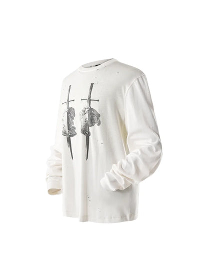 LUMINOUS DAWN SWORD & SHIELD TEE - WHITE