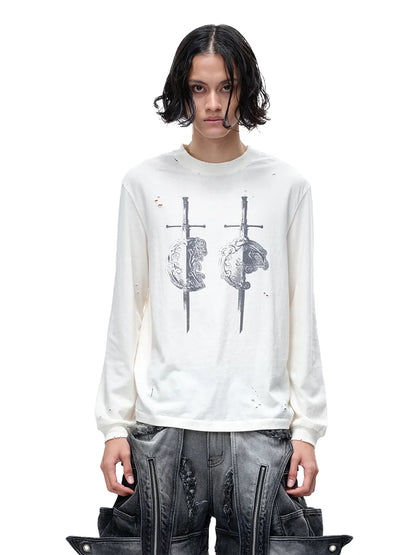 LUMINOUS DAWN SWORD & SHIELD TEE - WHITE