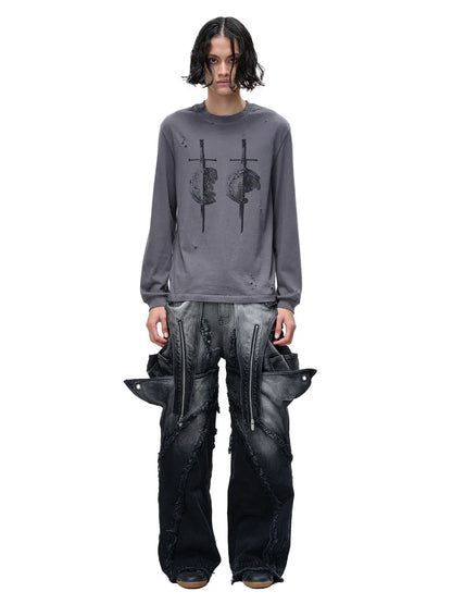 LUMINOUS DAWN SWORD & SHIELD TEE - GRAY