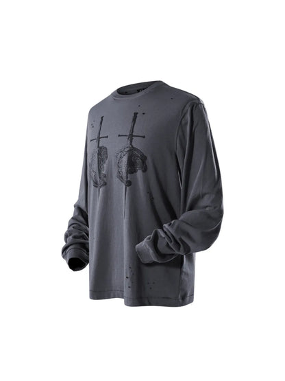 LUMINOUS DAWN SWORD & SHIELD TEE - GRAY