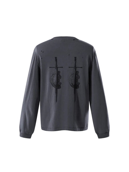 LUMINOUS DAWN SWORD & SHIELD TEE - GRAY