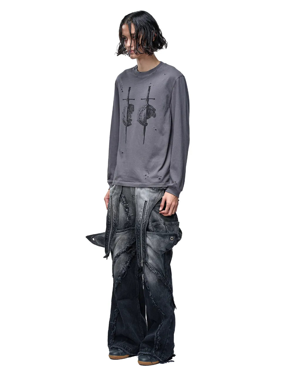 LUMINOUS DAWN SWORD & SHIELD TEE - GRAY