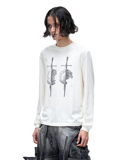 LUMINOUS DAWN SWORD & SHIELD TEE - WHITE