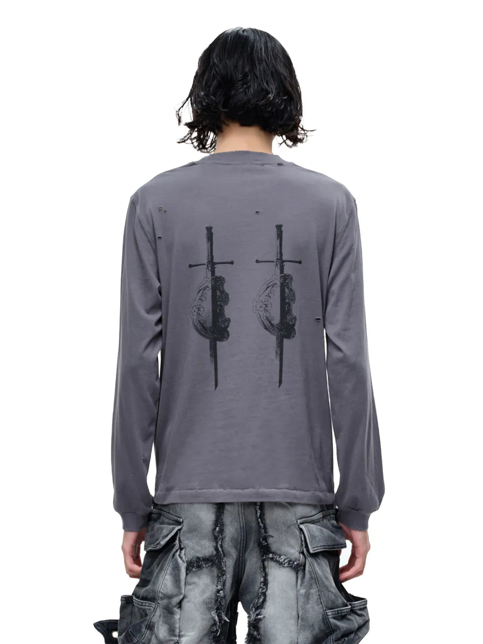 LUMINOUS DAWN SWORD & SHIELD TEE - GRAY