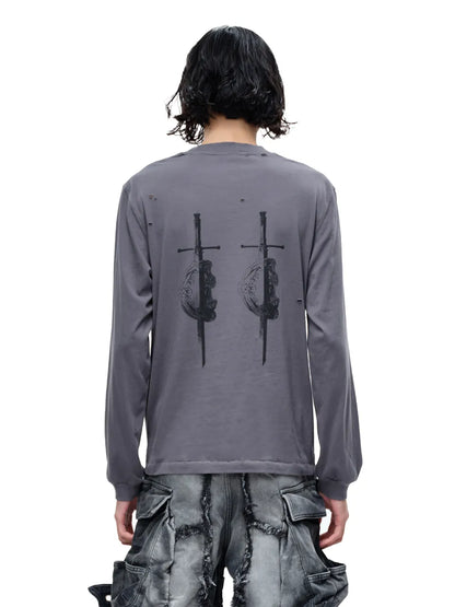 LUMINOUS DAWN SWORD & SHIELD TEE - GRAY