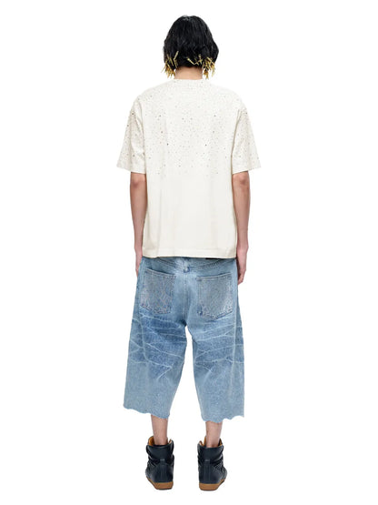 LUMINOUS DAWN RHINESTONE TEE - WHITE