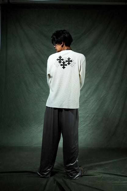Micro Cross Rhinestone Velour Track Pants