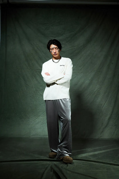 Micro Cross Rhinestone Velour Track Pants