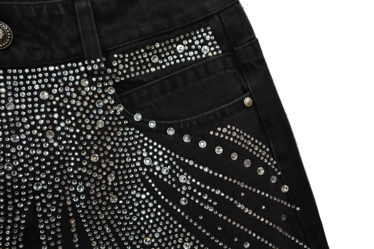 Diamond-Splattered Wide-Leg Pants