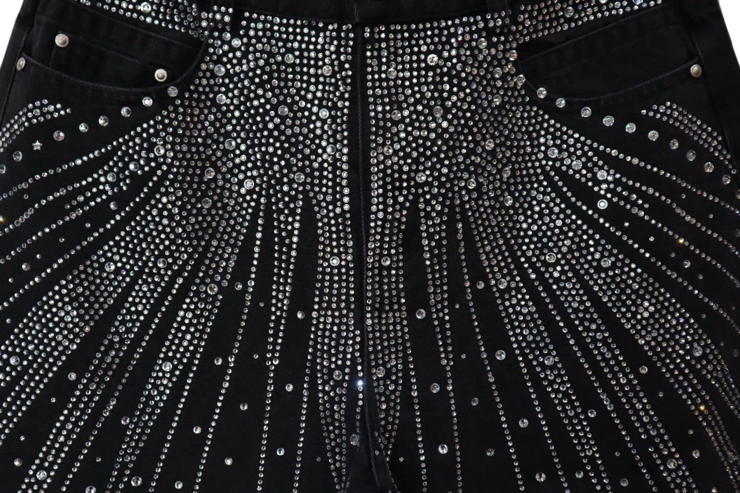Diamond-Splattered Wide-Leg Pants