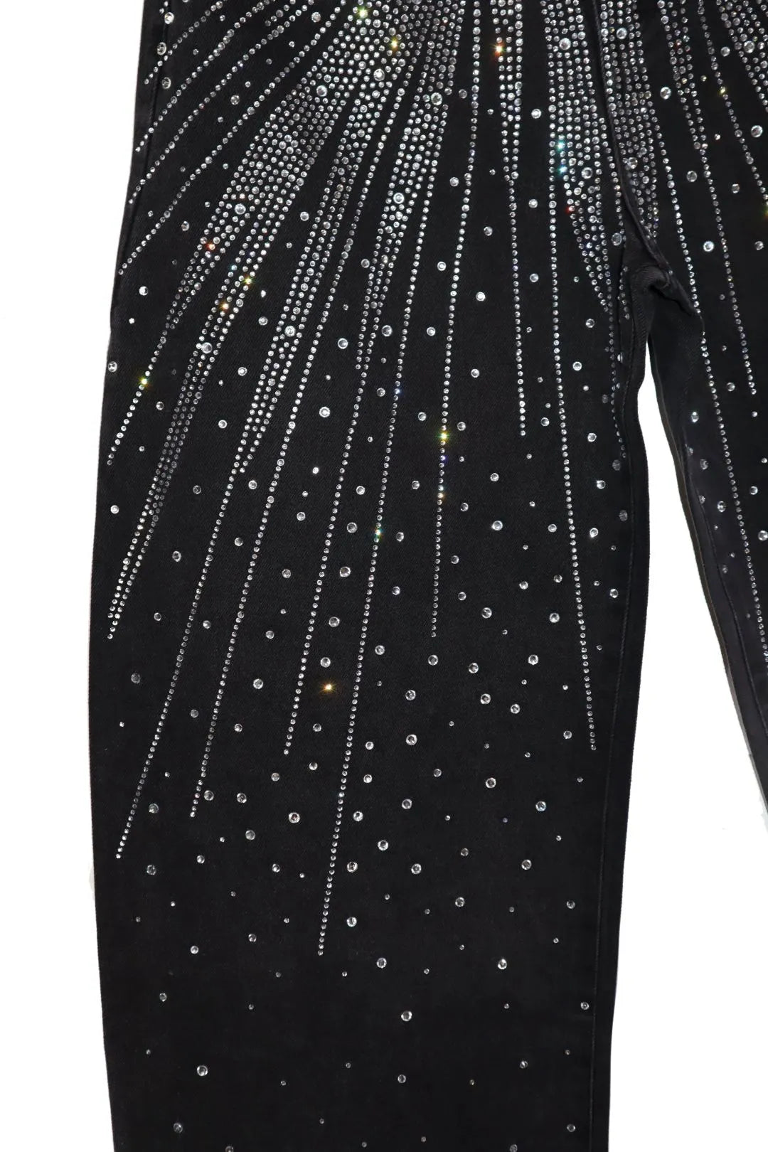 Diamond-Splattered Wide-Leg Pants