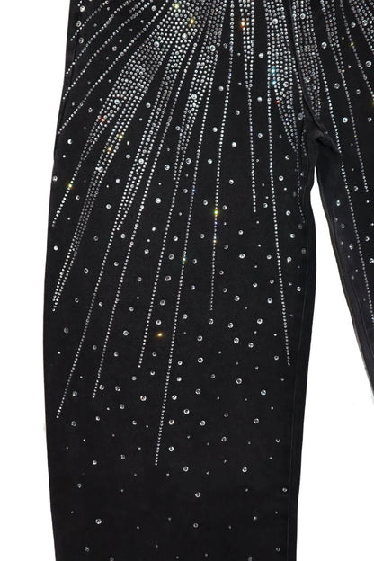 Diamond-Splattered Wide-Leg Pants