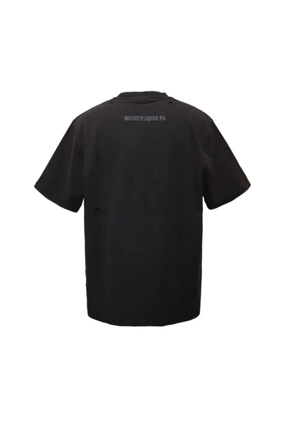 WASTED PARIS CURSE T-SHIRTの背面画像。中央上部にWASTED PARISのロゴとダメージ加工。