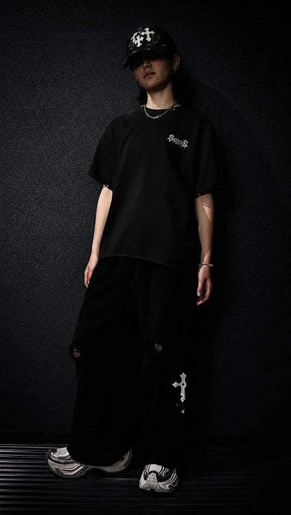Multiple Cross Denim Cap
