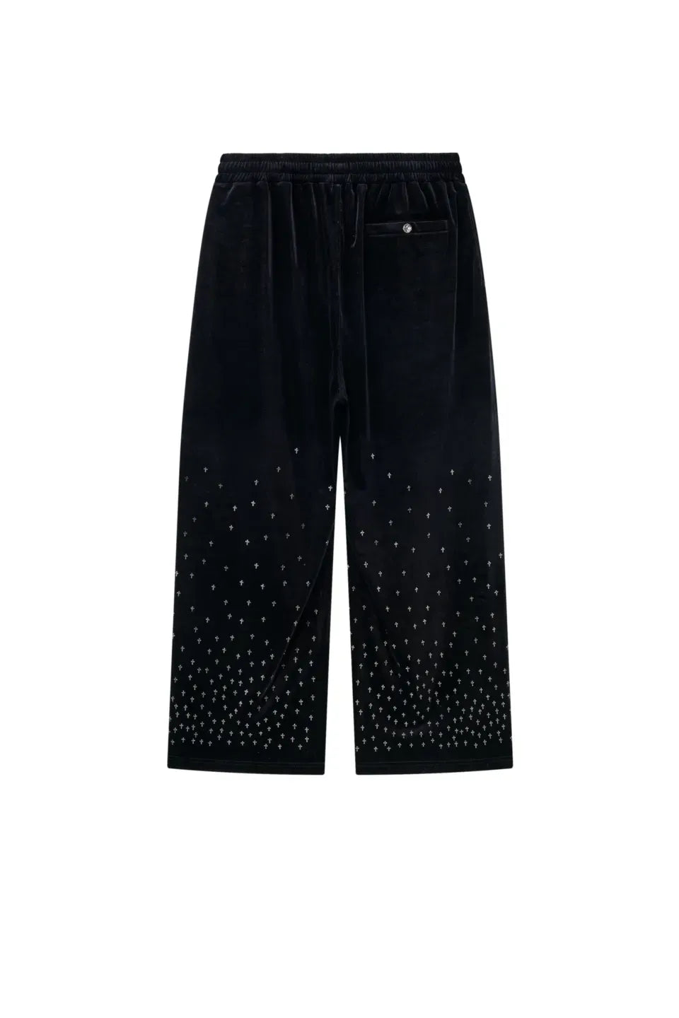 【SUPPLIER】 Micro Cross Rhinestone Velour Track Pants （ブラック） 背面全体画像