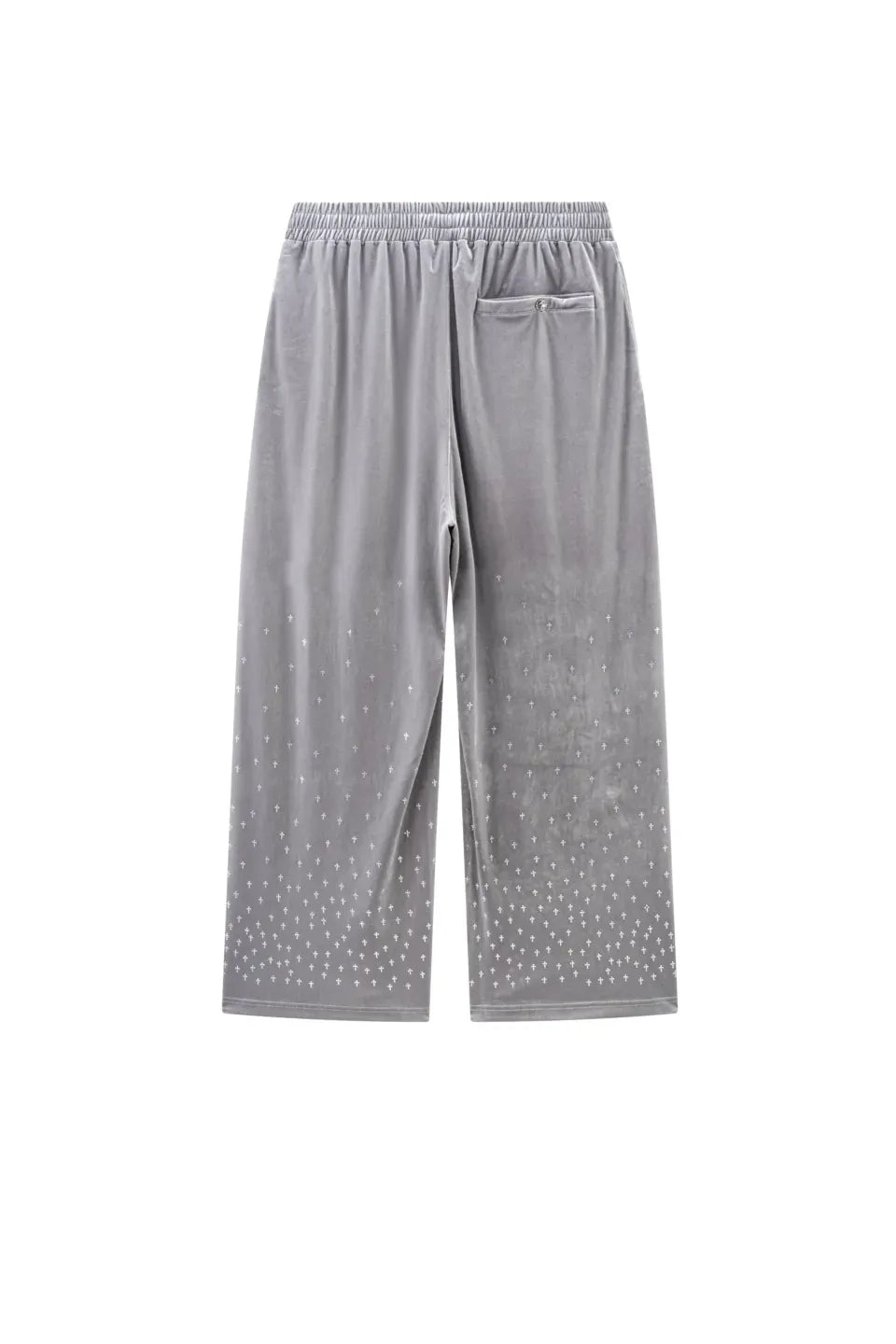【SUPPLIER】 Micro Cross Rhinestone Velour Track Pants （グレー） 背面全体画像