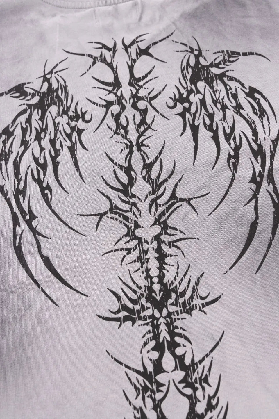 Pierced Tribal Bones Tee - GRAY