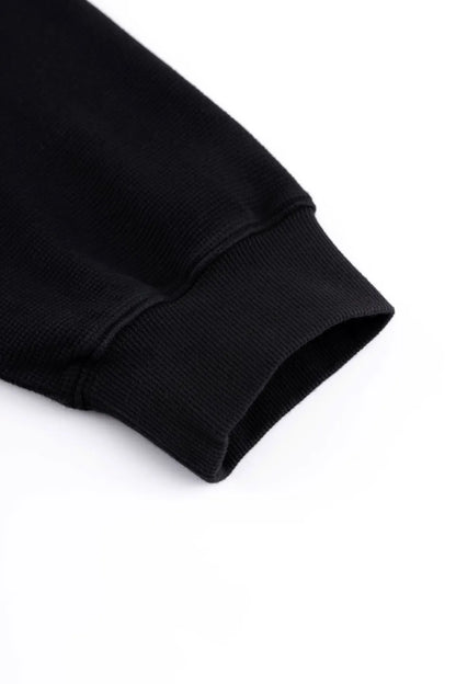 Multiple Cross Leather Patch Thermal Zip Hoodie