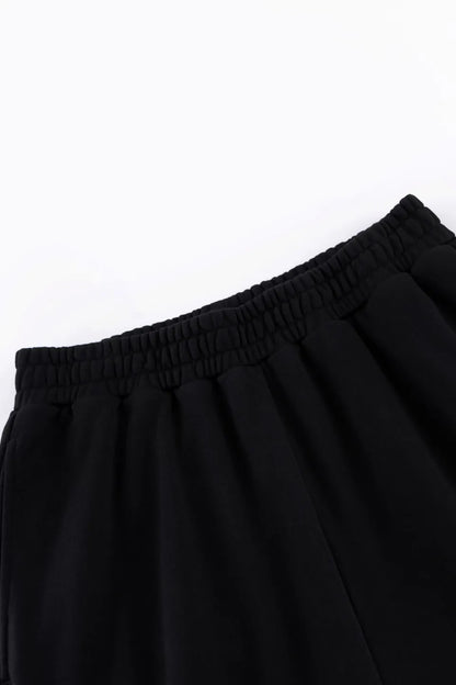Multiple Cross Leather Patch Loose Fit Sweat Pants