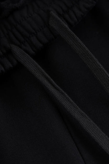 Multiple Cross Leather Patch Loose Fit Sweat Pants