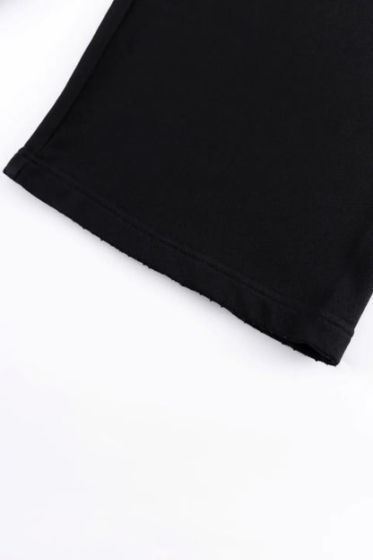 Multiple Cross Leather Patch Loose Fit Sweat Pants