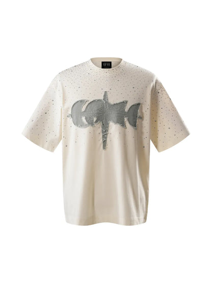 LUMINOUS DAWN RHINESTONE TEE - WHITE