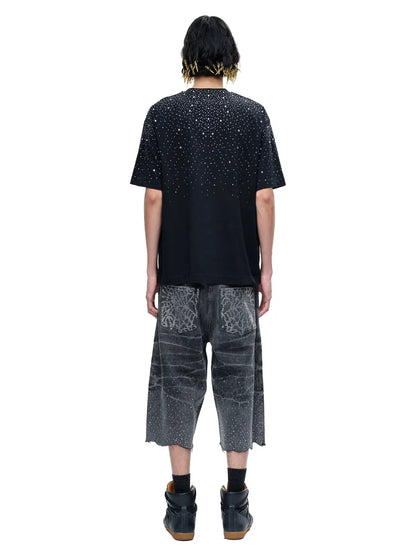 LUMINOUS DAWN RHINESTONE TEE - BLACK