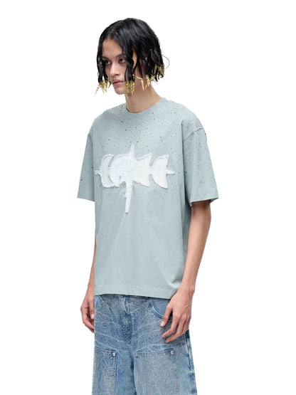 LUMINOUS DAWN RHINESTONE TEE - MINT