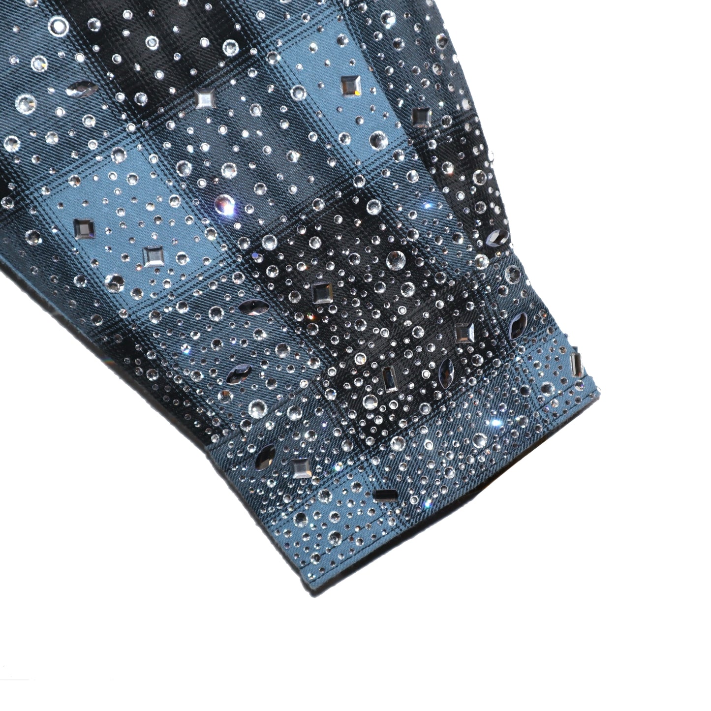 Saint Irregular Hot Diamond Plaid Shirt - BLACK