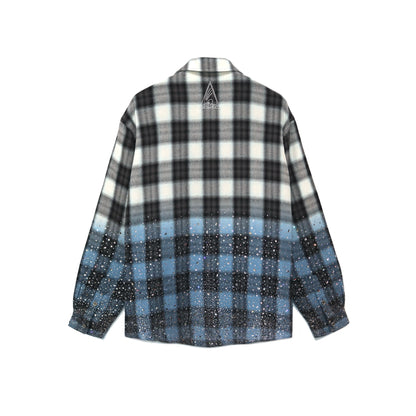 Saint Irregular Hot Diamond Plaid Shirt - BLACK