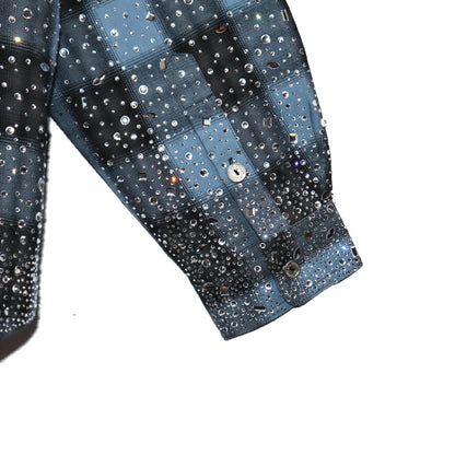 Saint Irregular Hot Diamond Plaid Shirt - BLACK