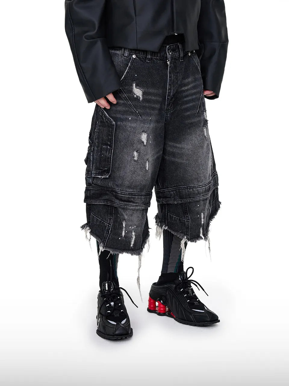 Grunge Denim Shorts