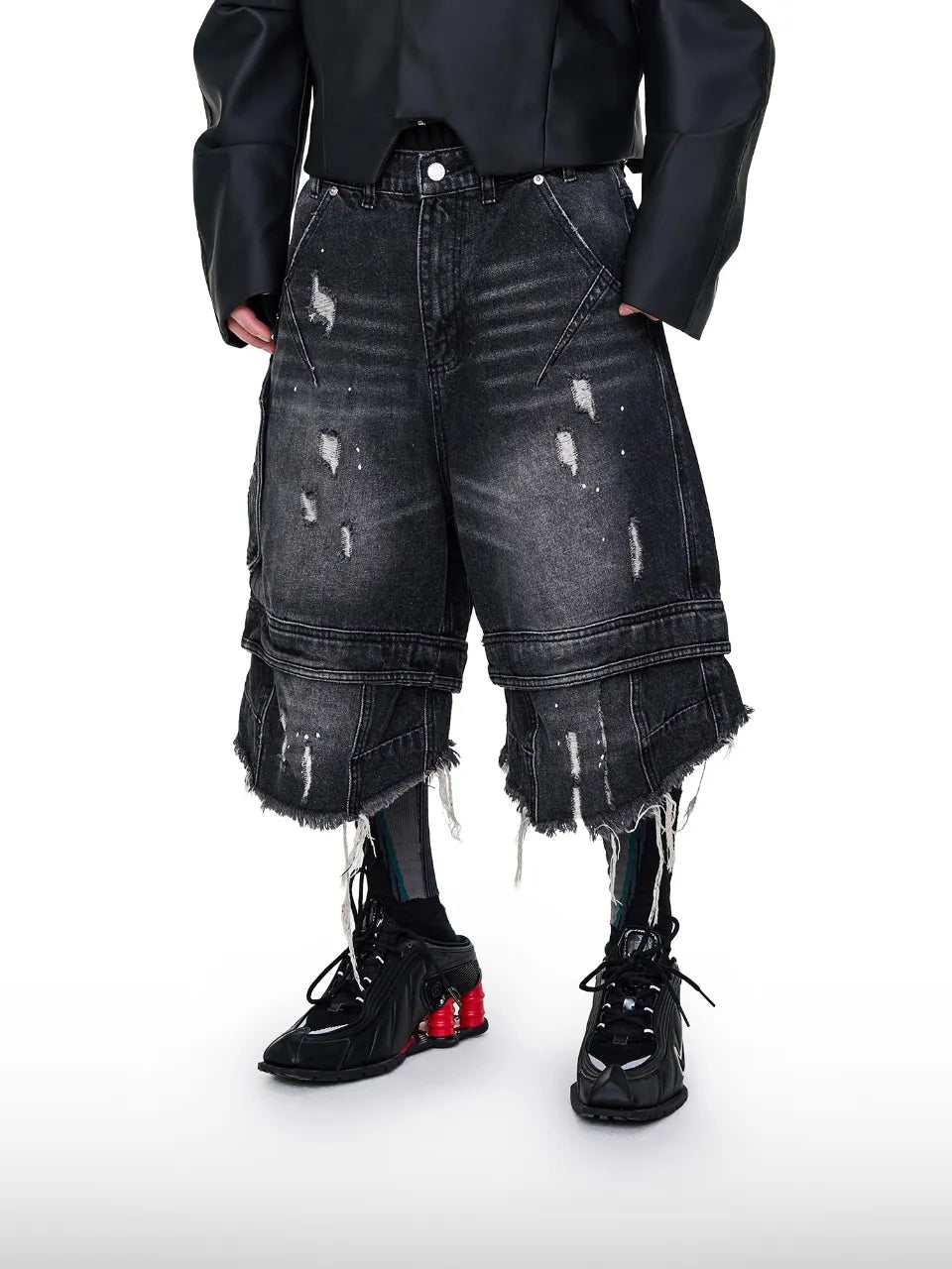 Grunge Denim Shorts
