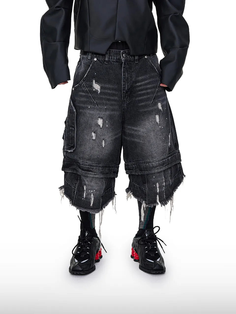 Grunge Denim Shorts