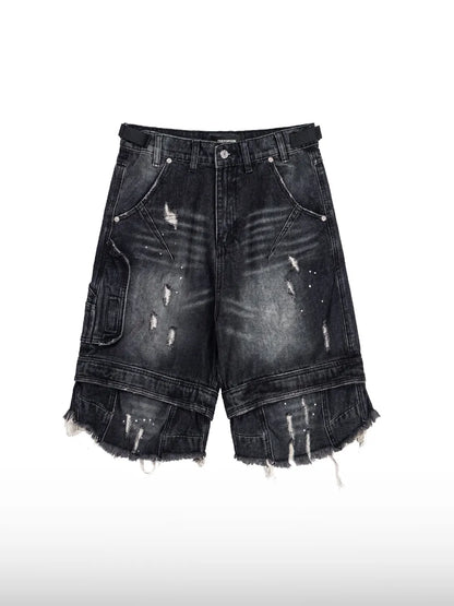 Grunge Denim Shorts