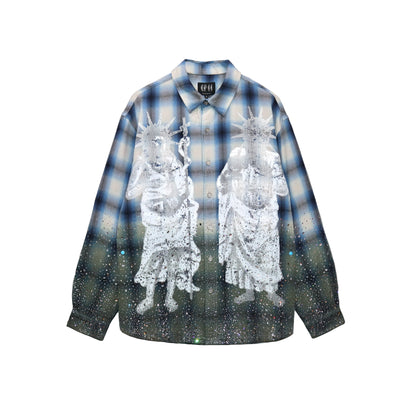 The Boy Has No Patience     Saint Irregular Hot Diamond Plaid Shirt