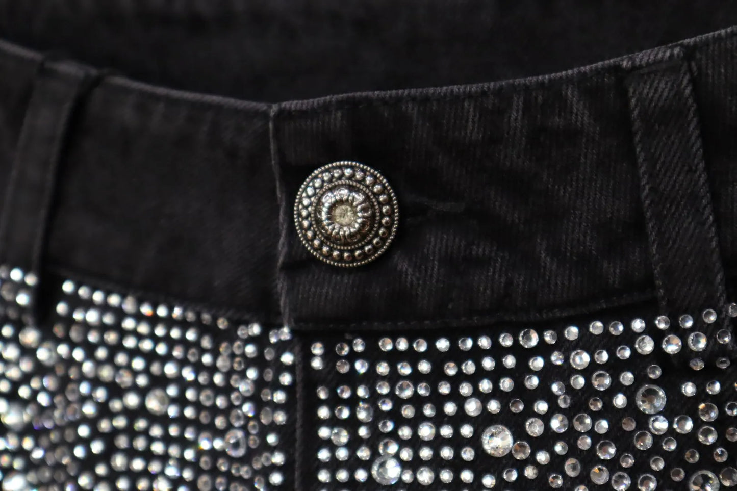 Diamond-Splattered Wide-Leg Pants