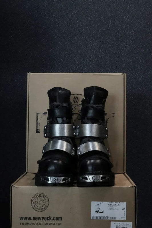 Racer x New Rock Black Boot