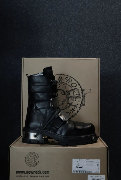 Racer x New Rock Black Boot