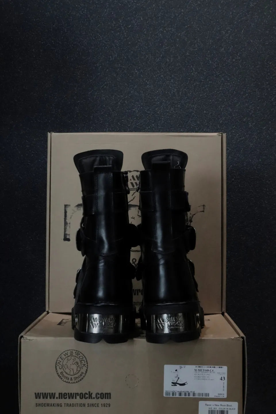 Racer x New Rock Black Boot